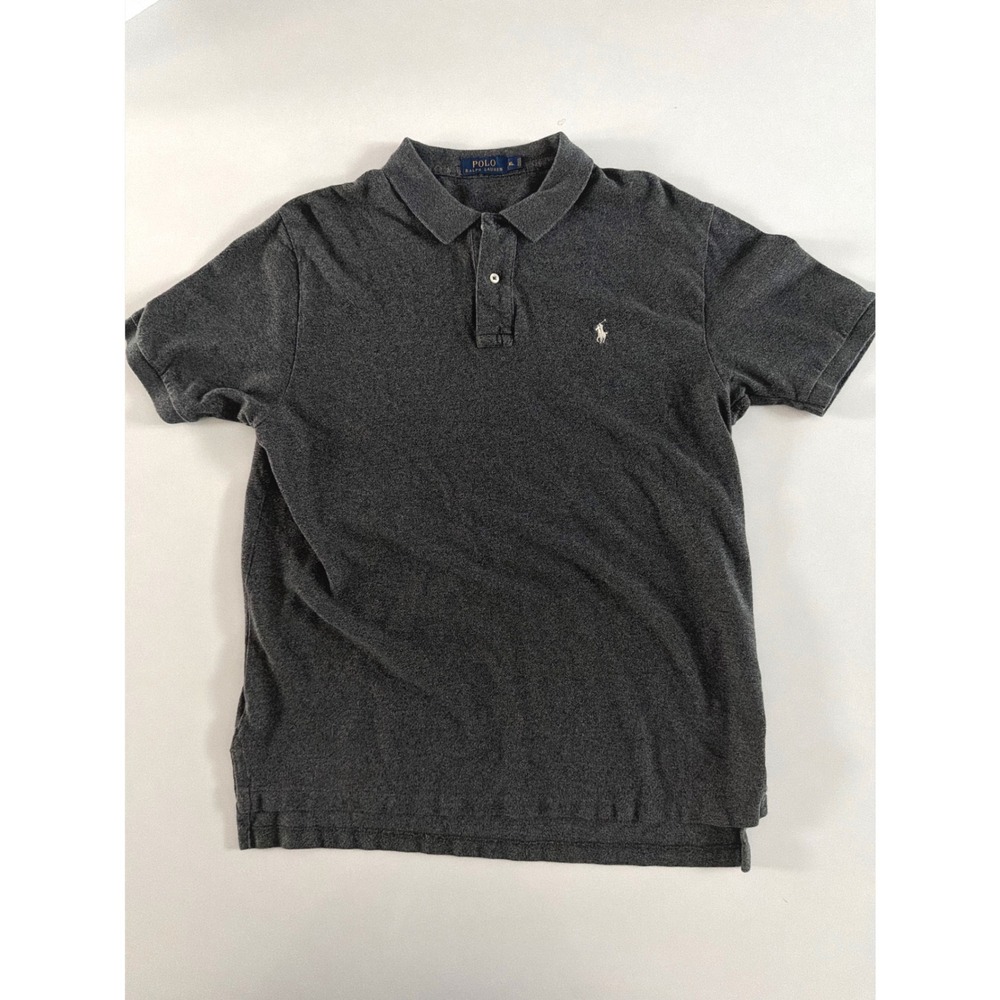 Polo‎ Ralph Lauren Mens XL Charcoal Gray Short Sleeve Cotton Pique Polo Shirt